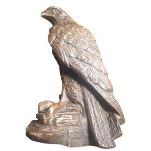 Vintage Bald Eagle Figurine Representing Strength Patriotism Resin Wood Look